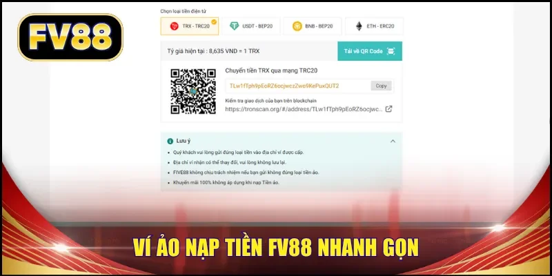 Ví ảo nạp tiền FV88 nhanh gọn